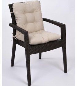 Resim Altınpamuk Neva Pofidik Özel Dikişli Bağcıklı Arkalıklı Sandalye Minderi 44x94 CM Bej 