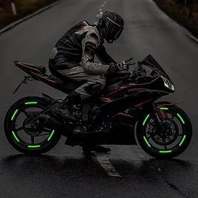 Resim Neamou Reflektörlü Jant Şeritleri, Yansıtıcı Jant Çıkartmaları, 20 Gece Güvenlik Jantı Yansıtıcı Çıkartma, Kendin Yap Renkli Kendinden Yapışkanlı Motosiklet Şeritleri Dekorasyonu 