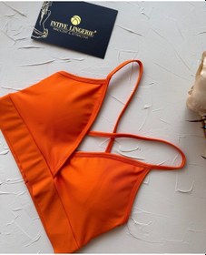 Resim Aurafit Kaplı Arkası Çapraz Derin Dekolte İp Askılı Spor Sütyeni/ Turuncu 
