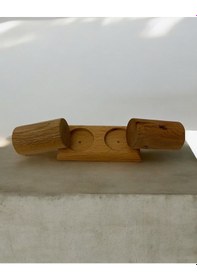 Resim El İşçiliği Gürgen Ağacı Silindir Baharatlık Renkli Çok Renkli 