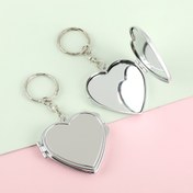 Resim Çift Taraflı Aşk Aynası Anahtarlık - Cilalı Metal Çerçeve, Taşınabilir, Anne, Kız, Kız Kardeş, Arkadaş, Öğretmen İçin İdeal - Doğum Günü, Tatil Hediyeleri, Seyahat & Ev Kullanımı İçin Mükemmel 
