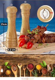 Resim Karce CLZ193 Doğal Ahşap Değirmen Karabiber Tuz Kah Baharat Öğütücü Manuel El Değirmeni 
