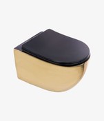 Resim Pure Concept Pure Parlak Gold Sıyah Kanalsız Asma Klozet Wh-785+soft Kapak 