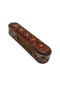 Resim Deri El İşlemesi Kalem Kutusu 30 X 7 Cm Renkli 