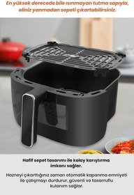 Resim Goldmaster Versay 1700W Xl Dokunmatik 8 Ön Ayarlı Cam Kapaklı Hazne Aydınlatmalı Airfryer Sıcak Hava Fritözü 