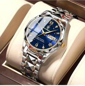 Resim Fochsia Poedagar Erkek İş Ve Günlük Kullanım Kol Saati Paslanmaz Çelik Kordonlu Kuvars Takvim Haftası Mavi Diğer 