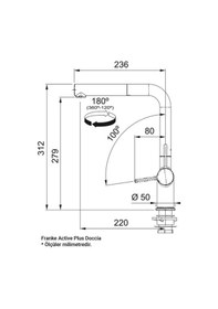 Resim Franke Active Plus Doccia Armatür, Krom, Spiralli Krom 