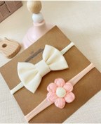 Resim Derinkids 2li Krem Fiyonk Somon Papatya Bebek Bandana Seti 