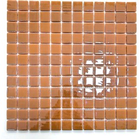 Resim MozaiKristaL Tüm Yüzeyler Için 2,5x2,5cm. Sütlü Kahve, 31,5X31,5CM. Fileli Cam Mozaik. (10 File=1 M2 Fiyatı ) 