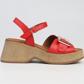 Resim Pierre Cardin ® | PC-7209- 3807 Kirmizi-Kadın Dolgu Topuklu Ayakkabı 