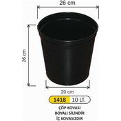 Resim Ofis Tipi Çöp Kovası 10 Litre Siyah 