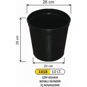 Resim Ofis Tipi Çöp Kovası 10 Litre Siyah 