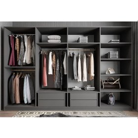 Resim Padova 8 Kapaklı Dolap Gardırop Füme 