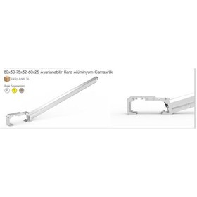 Resim Koral Ayarlı Balkon Çamaşır Askılığı 80X30-60X25 