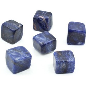 Resim Hakiki Küp Kesim Doğal Sodalit Taşı Kaya Parçası 1.Kalite 