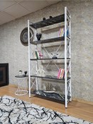 Resim Beyaz Boyalı Kitaplık - 5 Raflı Suntalem Lüks Kitaplık Luanda Çok Renkli 