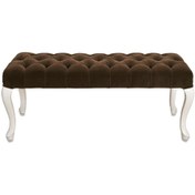 Resim Masif Art Kapri 120 Cm Kapitoneli Bench Puf Beyaz Lake 