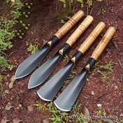Resim 2'li Paket Ağır Hizmet Tipi Manganez Çelik Bahçe Kürekleri - 32 cm Ergonomik Ahşap Saplı Kazma Araçları Çiçek ve Sebze Bahçesi için Dayanıklı Metal Küreklere, Dış Mekanda Bitki Dikimi, Yabani Otları Temizleme, Toprak Gevşetme (Elektrik Gerekmez), Kürek Bahçe Aracı 