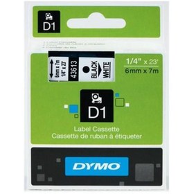 Resim Dymo D1 Şerit Standart 6 Mmx7 Mt Beyaz Üzerine Siyah 43613 