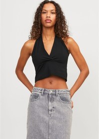 Resim Jack & Jones Kadın Boyundan Bağlamalı Bluz - Lorelei 12252290 Black 