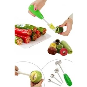 Resim Karokstore 4 Başlıklı Sebze ve Meyve Oyacağı Seti, 4 Değiştirilebilir Başlık, 2-4 cm Genişlik, Kabak, Patlıcan, Dolma Oyacağı 