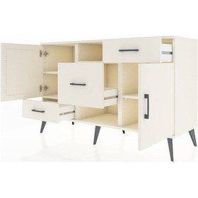 Resim Kronos Konsol 4 Raflı 3 Çekmeceli 2 Kapaklı 132x59x83 Aytaşı-aytaşı/aytaşı Aytaşı/aytaşı 