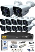 Resim Cepten İzle 12 Kameralı Gece Görüşlü Su Geçirmez 5 MP Lensli 1080P FHD Kamera Seti DS-2021HD-SET12 IDS