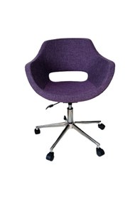 Resim Ofis Koltuğu Bilgisayar Sandalyesi Döküm Süngerli Mor Renk Keten 