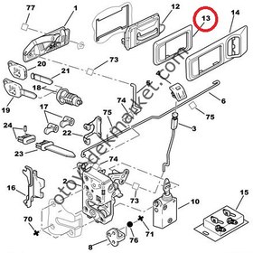 Resim PEUGEOT 106 ÖN KAPI İÇ AÇMA ÇERÇEVESİ (ORJİNAL) 