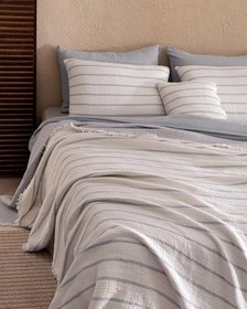 Resim Madame Coco Marguerite 8 Parça Çeyiz Seti, Gri-Ekru, 200 x 220 