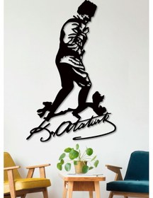 Resim Gowpenart Atatürk Kocatepe'de Dekoratif Siyah Metal Duvar Tablosu 