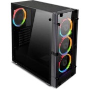 Resim Rampage Imposıng Siyah 4* Aurora Rgb Fan Oyuncu Kasası 