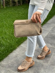 Resim Diva Kadife Çok Bölmeli Kadın Günlük Çapraz Çanta - Taba / 01 