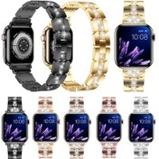 Resim Sones iOS Uyumlu Watch Ultra 49mm İçin Elmas Metal Saat Kordonu 