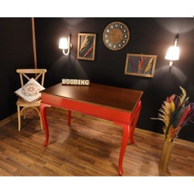Resim Wooding-Mobilya Wooding 100 Cm Masif Kırmızı Ceviz Yemek Masası 