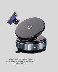 Resim Mıknatıslı Araç Telefon Tutucu Vakum Teknolojili 360 Ayarlanabil 