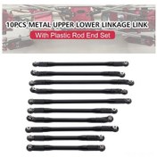 Resim Skycity Axial Scx10 Iı 90046 90047 İçin Yüksek Kaliteli Metal Çekme Çubukları Seti - 10 Parça Siyah 