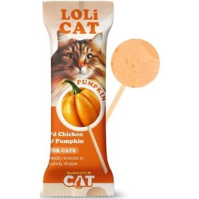 Resim Eurogold Cat Lolicat Kediler İçin Tavuklu Balkabaklı Lolipop 15'li 