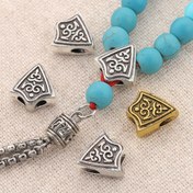 Resim 40 Adet/20 Adet Boncuk Püskül Bağlantı Parçaları 11mm Vintage Geometrik Üç Boyutlu Üçgen Delikli Boşluklu Dekoratif Boncuklar Çift Taraflı Desen Dikey Delik Kalkan Düz Boncuklar Örgü Takı DIY Bileklik El Yapımı Kolye Giysi Aksesuarları Boncuk Seti Takı Yapım Malzemeleri 