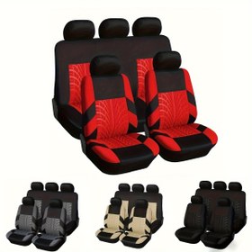 Resim Araba Evrensel Koltuk Dokuz Parça Seti, Basit ve Güzel, Arabanızın Güzel Görünmesini Sağlar, Nefes Alabilen Polyester 