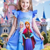Resim Disney Kız Elbiseleri Koleksiyonu, Prenses Elsa'nın Sevimli 3D Baskı Tasarımı ile Yuvarlak Yaka ve Uçan Kollu Bir Elbise Sunar. Bu Rahat ve Konforlu Elbise, Açık Hava Aktiviteleri ve Günlük Giyim için Mükemmel, 100% Polyester Örgü Kumaştan Yapılmıştır, Hafif, Nefes Alabilir ve Dayanıklı, Çocuklar İçin İdeal Hediye Seçeneği Olarak Uygundur. 