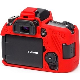 Resim Easycover Canon 80D Silikon Kılıf Ecc80Dr (Kırmızı) 