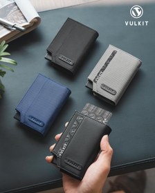 Resim Pop-Up Kartlık 12 Kartlık RFID Koruma ve Bozuk Para Gözlü, Erkek Cüzdan - Siyah 