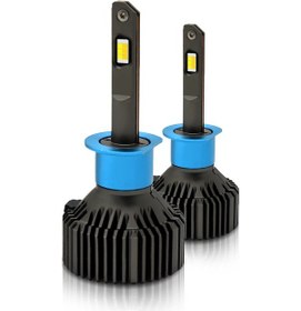 Resim Yaozixa H1 Led Far Ampulü 200w 40000lm 3 Renk 3000k/4300k/6000k Ip67 Su Geçirmez Uçak Alüminyum 10-32v Çiftli Set Gri 