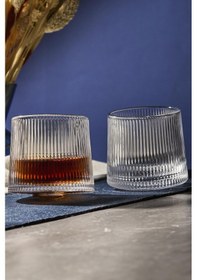 Resim Mose Şeffaf 2'li 360 Derece Dönerli Viski Meşrubat Bardağı Japon Style 160ml 