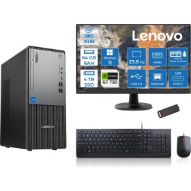 Resim Lenovo Thinkcentre Neo 50T Gen5 Intel Core I7 14700 64GB Ddr5 4tb SSD 23.8 Inç Monitör Windows 11 Pro Nvidia GT730 4gb Masaüstü Bilgisayar 7302412UAS0GL00P25 + Zetta Flash Bellek 