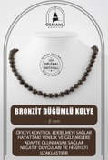 Resim OSMANLI DOĞAL TAŞ Bronzit 8 Mm Düğümlü Doğal Taş Kolye 