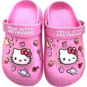 Resim Hello Kitty Kız Çocuk Kaymaz Taban Işıklı Pembe Terlik Havuz Plaj Sandaleti Pembe 