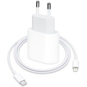 Resim Apple iPhone 20 Watt Hızlı Şarj Aleti Seti 20W Adaptör + USB-C Kablo Beyaz 