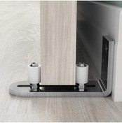 Resim Zemin Kılavuzu Sürgülü Kapı Kılavuzu Duvar Kapısı Kılavuzu Bilyalı Rulman Kılavuzu Gümüş 